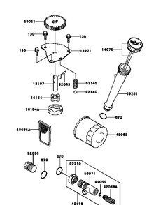 Kawasaki Fh580v-Cs25 Lubrication Equipment Diagram and Parts List for H1952 55AI4HPD750-WAM Cub Cadet Lawn Mower